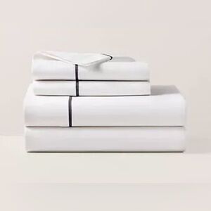 $250 NEW RALPH LAUREN HOME TWIN FLAT SHEET & PILLOWCASES SET LOFT GRAY PALMER